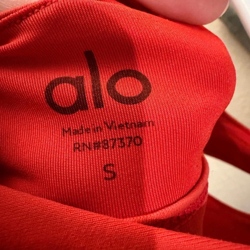 Alo Yoga Wild Thing Sports Bra in Cherry Red - Picture 4 of 6
